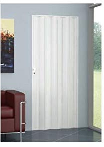 Falttür Schiebetür WEISS oder BRAUN NEU mit Türgriff mit Magnetverschluss Höhe 214 cm Einbaubreite 83 cm H 214 x 83 cm Doppelwandig (WEISS)