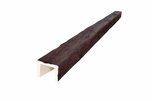 VIGA IMITACION MADERA DE POLIURETANO DECORATIVA - 16CM DE ANCHO X 13CM DE ALTO X 3 metros DE LARGO (Nogal oscuro)