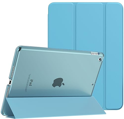 MoKo Étui de Protection Compatible avec iPad 9e/8e/7e génération (2021/2020/2019), avec Support arrière Mat Fonction Veille/réveil Automatique pour iPad 10,2, Bleu Brumeux