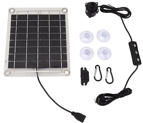 Haofy Kit de Pompe à Eau Solaire, Pompe de Fontaine à Eau Solaire Extérieure 20W Submersible pour Fontaine étang Bain d'oiseaux Irrigation Volume d'eau Réglable avec Interrupteur