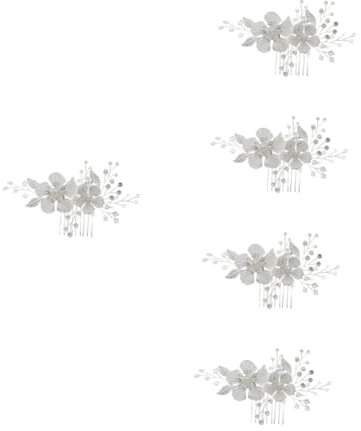 MAGICLULU 5st Hochzeit Haarkamm Clip Blumen-haarschmuck Haarkamm Aus Kristall Mit Blumenmuster Floraler Braut Tiara Zubehör Brautjungfer Zinklegierung Handbuch