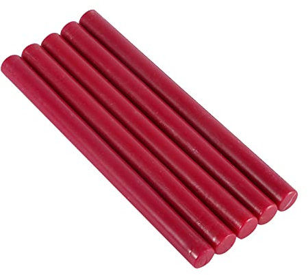 10 Farben 5 Stück Mini-Wachs-Siegelpistolen-Sticks Siegelstempel-Wachssticks Zum Versiegeln von Vintage-Geburtstags-Hochzeitseinladungskarten (WINE RED)