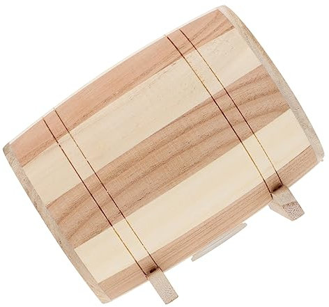 ibasenice Wooden Piggy Bank Small Cylinder 11.8x7x8.5cm Boys and Girls Money Jar Coin Saving Pot Lid Home Decor Desktop Household Coin Container