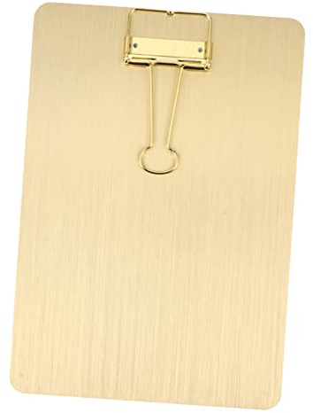 Garneck Klemmbrett A5 Gold Edelstahl Schreibbrett Mit Metallclip – Ideal Für Büro - Schule Und Restaurant - Eleganter Organizer Für Dokumente Und Menüs Und Stilvoll