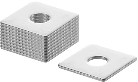 sourcing map 50 rondelle quadrate da 5/8 per bulloni da 3/16, rondelle piatte in acciaio inossidabile 304, guarnizioni distanziali per riparazione di macchinari, costruzione esterna (0,1 cm di