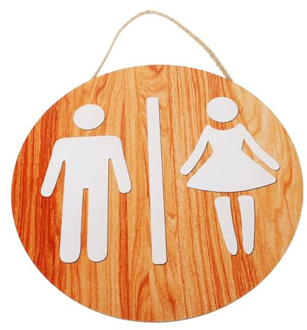 JUMPLAWN Cartel De Baño De Madera Decoración De Pared Rústica Letrero De Baño Resistente