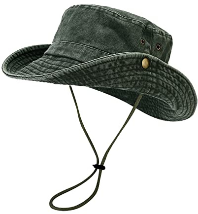 Breathable Wide Brim Boonie Hat Outdoor Cap for Travel Fishing Mens Bucket Hats and Boonie Caps for Jungle Hiking Beach Sun with Adjustable Chin Strap 2025