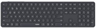 Rapoo E9810M - Kabellose Tastatur Bluetooth & 2.4G USB Wireless, Multi Device bis 4 Geräte, Aluminium Gehäuse flach, Akku wiederaufladbar, Vollformat QWERTZ Layout Deutsch, dunkelgrau