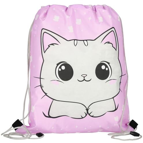 sarcia.eu Kätzchen Schuh- und Sportbeutel für Mädchen, rosa, 32 × 38 cm (Rosa Kätzchen)