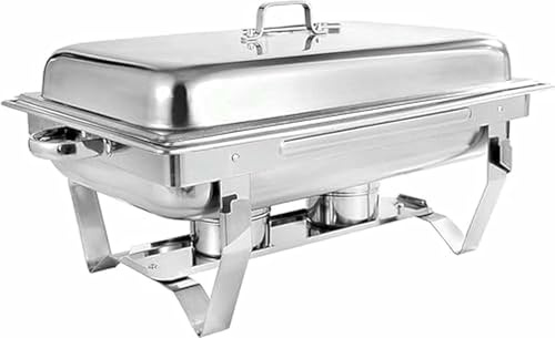 WJYTDHIQS 9l Acciaio Inossidabile Chafing Dish Rettangolo Food Warmer, Chafing Dish Catering Buffet Set, Scaldavivande per Buffet in Acciaio Inox, per La Cena Ristoranti Banchetti Feste di Nozze