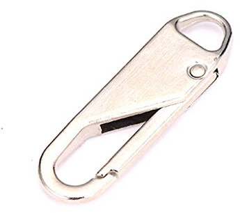 1 kit de réparation de fermeture éclair de rechange pour fermeture éclair en métal pour bouton de tête, ressort et clip en V, Argenté., One Size
