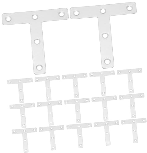 ABOOFAN 30 Stück Teiliges Edelstahl T-förmiges Winkelverbinder Extra Dicke Eckwinkel Halterungen für Möbel Ablagen Türen Rostfreie Metallwinkelplatten für Vielseitige DIY Befestigung