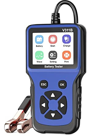 Probador de batería, V311b 12v Detector de baterías Detector de baterías Probador de batería for automóviles Analizador de cargador de automóviles Analizador de prueba de prueba de carga