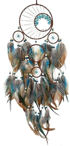 Atrapasueños de Plumas Piedra for decoración del hogar, atrapasueños, 2 uds Atrapa Sueños(Blue02)