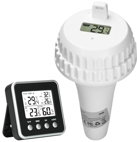Aideepen Termómetro inalámbrico para piscina con sensor de flotador