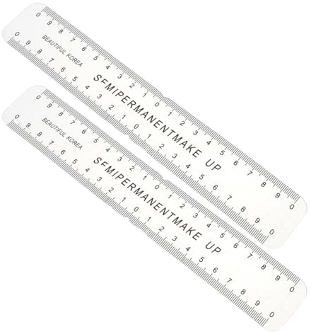 Regla Curva para Cejas Pvc, Herramienta de Mapeo, 2 Piezas Negras | Uso Profesional y Personal, Ligera y Fácil de Usar, Resistente Deformación, para Formas Simétricas