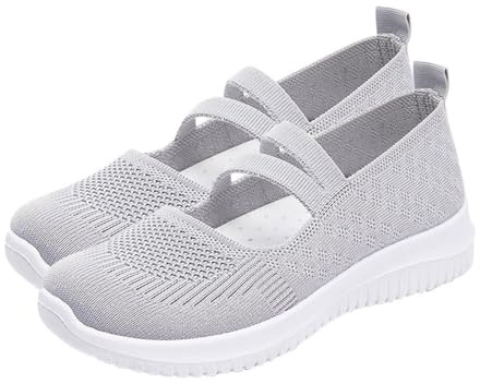 Generisch Ballerinas Women's Sporty Trainers Slip On Flat Shoes Comfortable Soft Trainers Lightweight Breathable Slippers Soft Knitted Hiking Shoes Wide H Casual Shoes for Hiking, Driving