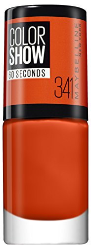 Maybelline New York Make-Up Nailpolish Color Show Nagellack Orange Attack/Ultra glänzender Farblack in sattem Orange, 1 x 7 ml
