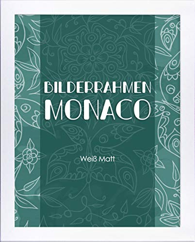 Homedeco-24 Fotorahmen Monaco 60x80 cm Bilderrahmen Weiß Matt Posterrahmen