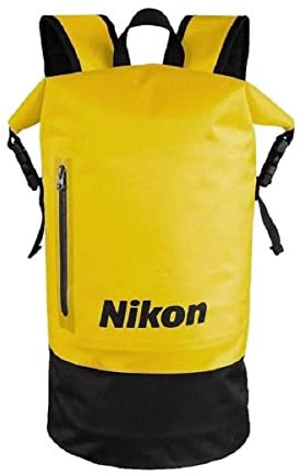 Nikon Zaino impermeabile, 20 L, tasca anteriore impermeabile, perfetto per qualsiasi fotocamera, Giallo