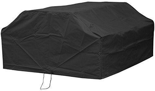 Woodside 6 Seater Black Square Outdoor Garden Picnic Table Cover 1.57m x 0.7m-1.45m x 0.5m-0.76m/5.2ft x 2.3ft-4.8ft x 1.6ft-2.5ft