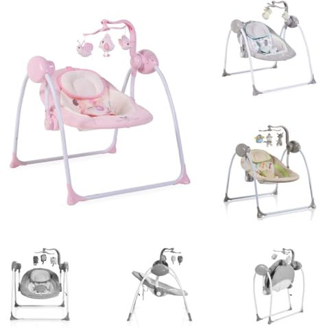 Cangaroo Swing Plus elektrische Babywippe mit Schaukelfunktion und Musik, rosa TY008A1