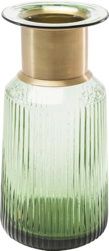 Kare Design Vase Barfly Grün/Gold, Blumenvase, Deko Vase, Glas, Accessoire, Tischvase, Wohnzimmer Dekoration, 30x15x15cm