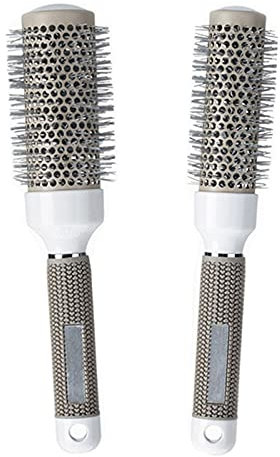 Canzoon Set di 2 spazzole rotonde per capelli, in ceramica, arricciatura, lisciatura, volume e lucentezza