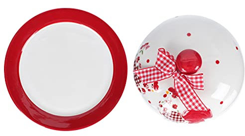 Cabilock Set Cubiertos Cutlery Set Cubierta de de Pastel de Cerámica con ?o de Cerámica de Pastel Redondo para La Fiesta de Cumplea?os Dulce Pastel de Servicio Set De Cubiertos Mantequillera Francesa