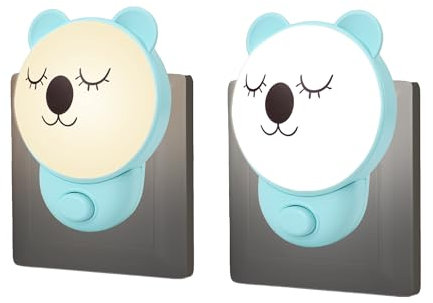 Annmore Luce Notturna Bambini da Presa con Interruttore On/Off 2 Pezzi Lampada Notte Koala, Punto LED Luce di Cortesia per Garage Salotto Camera da Letto Comodino