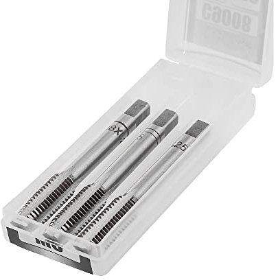 RICHMANN Juego de Machos de Roscar de HSS-G - 3 piezas (M6 x 1,0) - Métricos Rosca Fresado Machos de acero Si-Cr, Herramienta de Roscado, Máquina Rectas Flautas Mano de tornillo roscado - DIN 371C