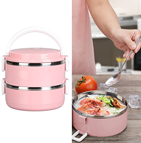 HEEPDD Stainless Steel Thermal Lunch Box, 1100ml 3-in-1 Stackable Insulated Food Container with Soup Bowl & Cutlery, Leakproof Hot Food Flask for Adult Office Workers, Outdoor Camping & P