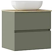 Baikal Set di mobili da bagno Natura, completo di lavandino. Mobile sospeso a parete con lavabo in ceramica. Varie finiture e misure. Mobile montato.