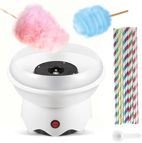 Mini Cotton Candy Machine for Kids, Includes Sugar Spoon, Cotton Sticks for Birthday Party Favors, Home Use
