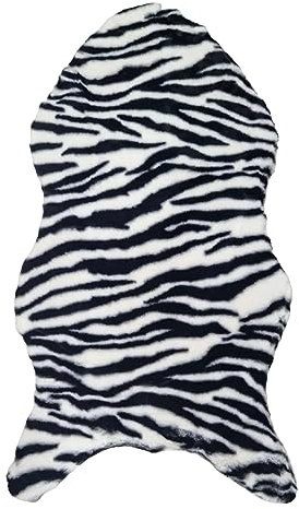 Householdfurnishing Fluffy Faux Fur Sheepskin Rug Non Slip Soft Hairy Mat Large Carpet 60 x 110cm (Zebra, 60X110)