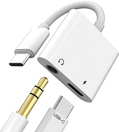 Adaptateur USB C vers Jack 3,5 mm 2 en 1 pour Apple iPhone15 Pro Max Plus Mini pour iPad Compatible avec Samsung DAC Écouteurs Type C Câble Casque Audio Auxiliaire Voiture Accessoires Micro Chargeur