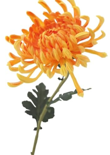 Künstliche Chrysanthemen, Boho-Seide, Blumensträuße mit langem Stiel, für Zuhause, Hochzeit, Blumendekor (Orange)