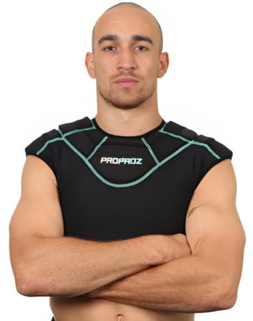 Gilet de Rugby PROPADZ pour Adultes avec épaulières – Homologué World Rugby, épaulières modulaires en Gel, Protection légère et Respirante pour Tous Les Niveaux