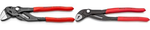 Knipex Pliers Wrench Pliers and a Wrench in a Single Tool Grey atramentized & Cobra® High-Tech Water Pump Pliers Grey atramentized, with Non-Slip Plastic Coating 250 mm