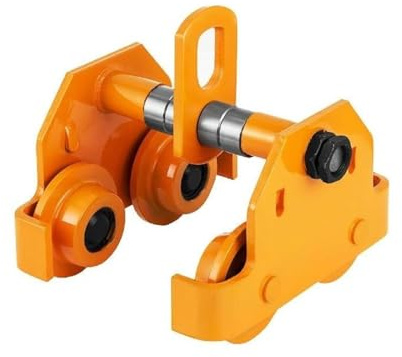 Carro de viga de empuje Manual de 0,5 T-3T for polipasto de garaje de ruedas dobles de alta resistencia Manual liso for brida de viga I curva recta Seguro y firme(3 Ton)