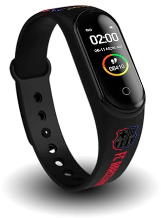 FIT & FUN Bracelet d'activité Intelligent avec Bracelet sous Licence @FC Barcelone