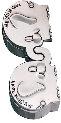 HAPINARY Erinnerungskiste in Elefantenform zur Aufbewahrung von Milchzähnen und Locken Zinklegierung Silber Geschenk zur Geburt