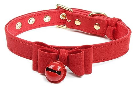 ZOOMIMI PU-Lederschleife Halsband Halskette Choker mit Glöckchen Katze Cosplay Halskette Choker Halsband Frauen Glocken Choker Halsband Halskette