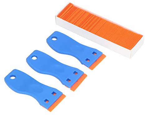 Plastic Blades, Sticker Scraper Tool Plastic Blade Scraper Decal Sticker Paint Remover 103Pcs Blade Scraper Tool for Auto Window Glass with Handle
