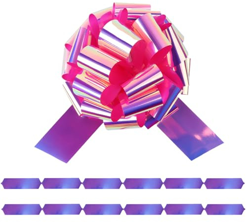 2 lazos grandes láser de 12 pulgadas, gran regalo para electrodomésticos, bicicletas, Navidad, fiestas y decoraciones de lazo grande en mesas de comedor (rosa)