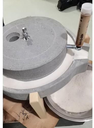 Generic Mulino manuale in pietra per cereali, riso, latte di soia umido, pasta, semi di sesamo, macinazione a secco e umido, fatto a mano e artigianale, ideale per insegnamento e ornamento, peso 10 kg