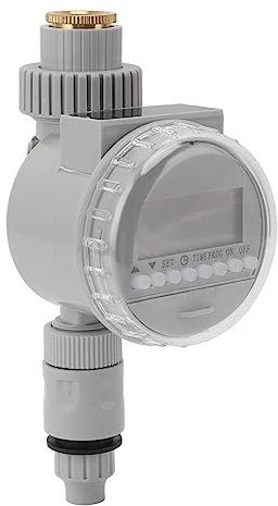 Timer d'Acqua di Localizzazione per Tubo da Giardino, Timer di Irrigatore Automatico per Rubinetto Filettato G1/2 G3/4, Ponti, Terrazze, Giardini, Piante in Vaso (Gris)