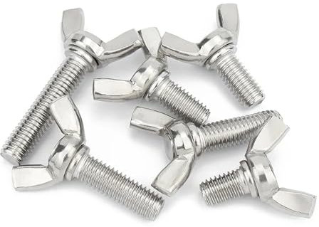 KSeSii 1–10 Stück 304/316/201 Edelstahl Schmetterlingsflügelschrauben Handfest anziehbare Flügelkopf-Rändelschrauben M3 M4 M5 M6 M8 M10 M12 Länge 6–35 mm(304 M5x16 10 Pcs)