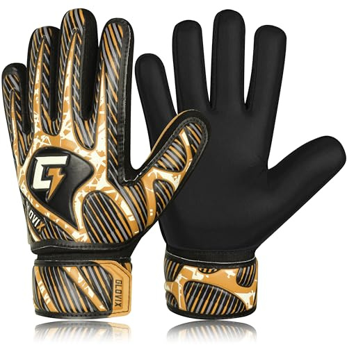 GLOVIX Kids Goalkeeper Gloves–Youth & Junior Football Goalie Gloves with Strong Grip,Breathable Mesh & Durable Palm–Boys Soccer Glove for Training