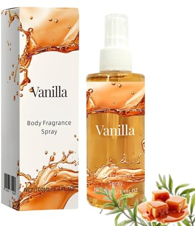 Parfum Caramel Vanille,Brume Corporelle Parfumée,Parfum caramel doux,Spray Pour le Corps durable,Formule douce,Portable et Léger Une Utilisation Facile,Fournitures Spray Pour Femme et Homme,100 ml